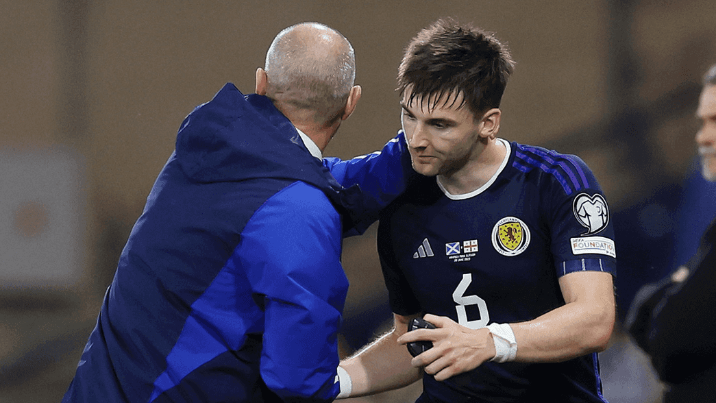 Kieran Tierney in action for Scotland against Georgia