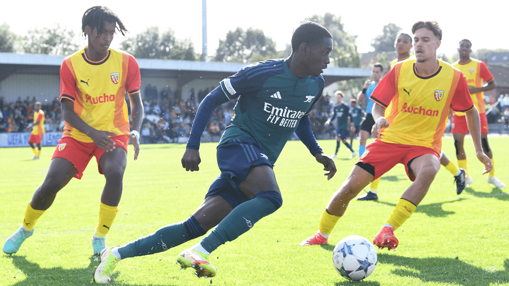 Arsenal under-19s playing against Lens