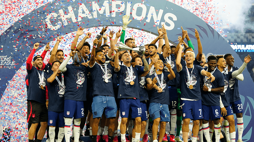 USA lift the 2023 Nations League trophy