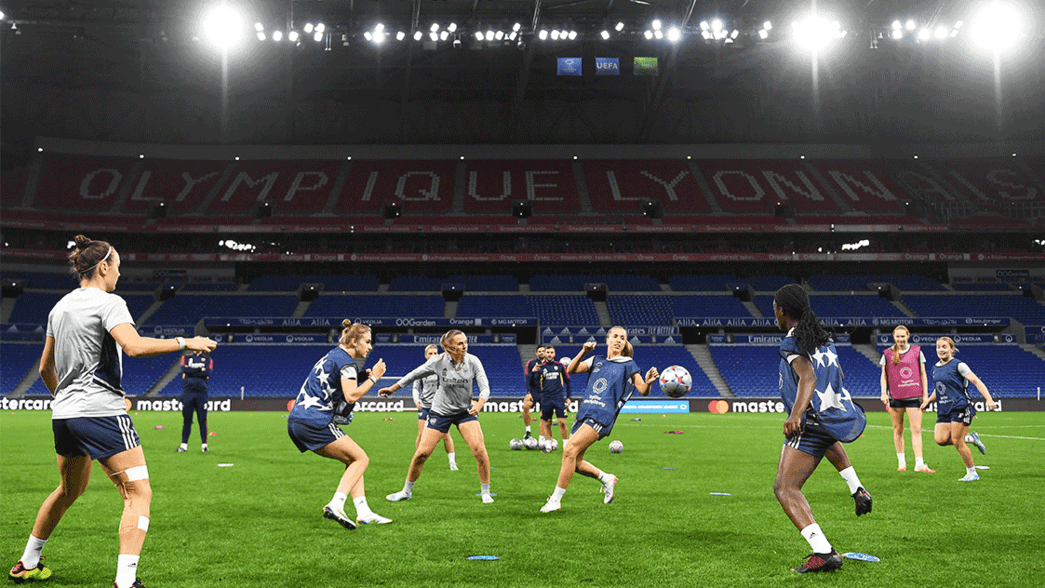 Arsenal Women training at Lyon