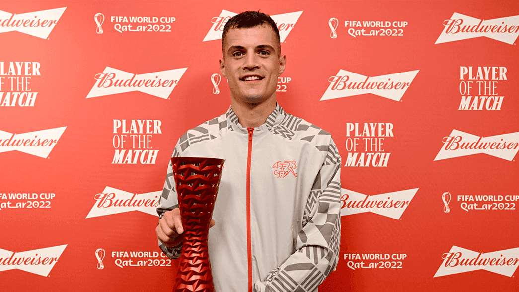 Granit Xhaka with his Player of the Match award