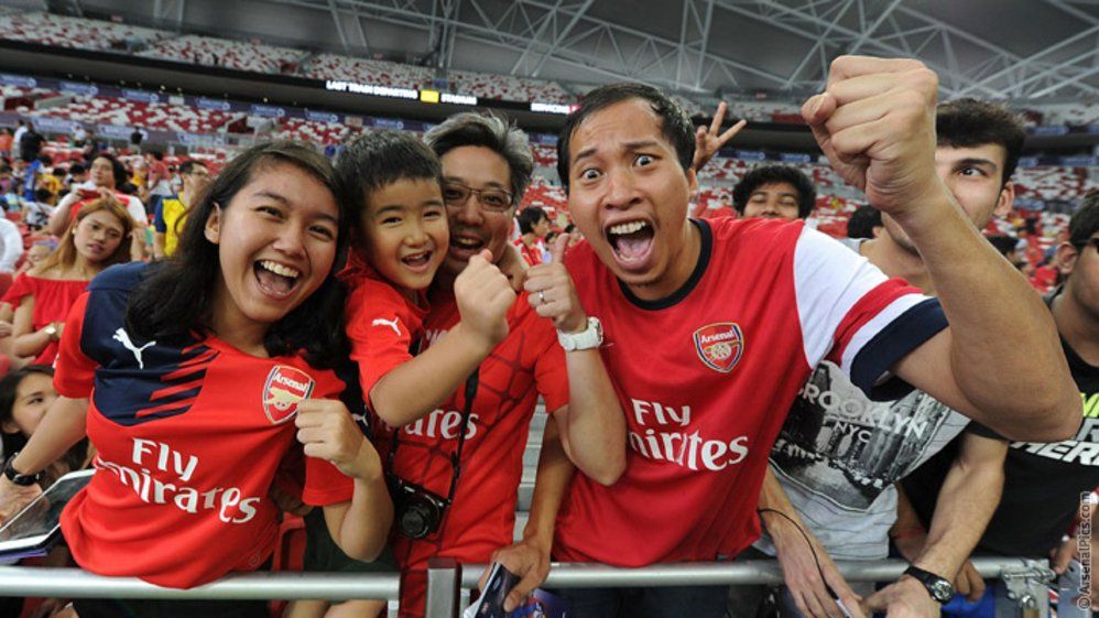 Arsenal fans in Singapore