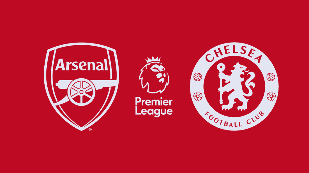 Arsenal v Chelsea ticketing graphic with club crests