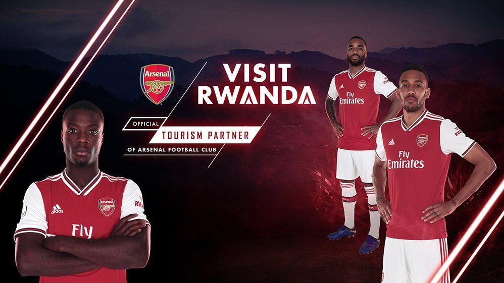 Visit Rwanda logo with players