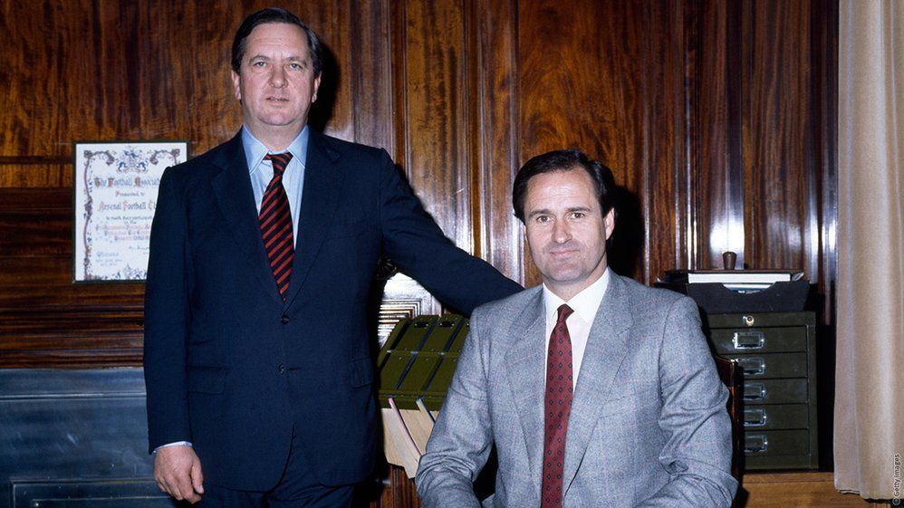 Chairman Peter Hill-Wood with George Graham
