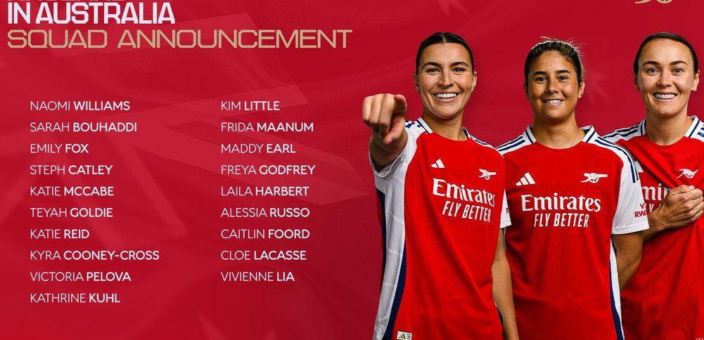 Arsenal Women's squad for Australia announced